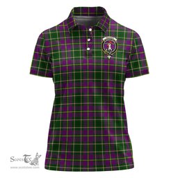 Scottish Taylor Clan Tartan Polo Shirt with Family Crest For Women, Women's Scottish Polo Shirt Scottish Plaid Tartan Plaid - ScotsTee - scotstee.com