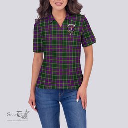 Scottish Taylor Clan Tartan Polo Shirt with Family Crest For Women, Women's Scottish Polo Shirt Scottish Plaid Tartan Plaid - ScotsTee - scotstee.com