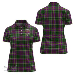 Scottish Taylor Clan Tartan Polo Shirt with Family Crest For Women, Women's Scottish Polo Shirt Scottish Plaid Tartan Plaid - ScotsTee - scotstee.com