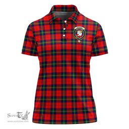 Scottish Ruthven Modern Clan Tartan Polo Shirt with Family Crest For Women, Women's Scottish Polo Shirt Scottish Plaid Tartan Plaid - ScotsTee - scotstee.com