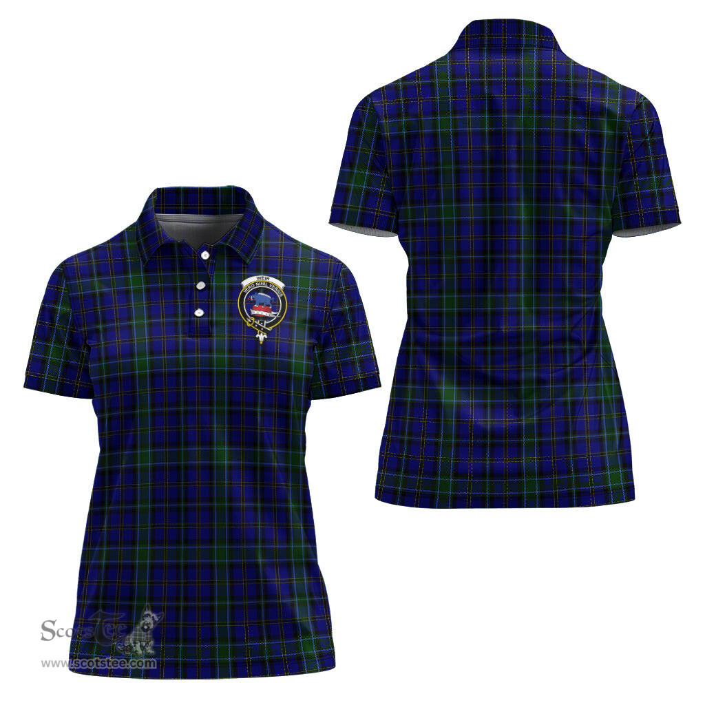 Scottish Weir Clan Tartan Polo Shirt with Family Crest For Women, Women's Scottish Polo Shirt Scottish Plaid Tartan Plaid - ScotsTee - scotstee.com