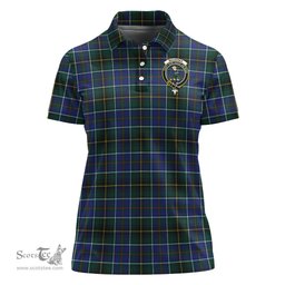 Scottish MacInnes Modern Clan Tartan Polo Shirt with Family Crest For Women, Women's Scottish Polo Shirt Scottish Plaid Tartan Plaid - ScotsTee - scotstee.com