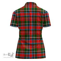 Scottish Stewart Royal Clan Tartan Polo Shirt with Family Crest For Women, Women's Scottish Polo Shirt Scottish Plaid Tartan Plaid - ScotsTee - scotstee.com