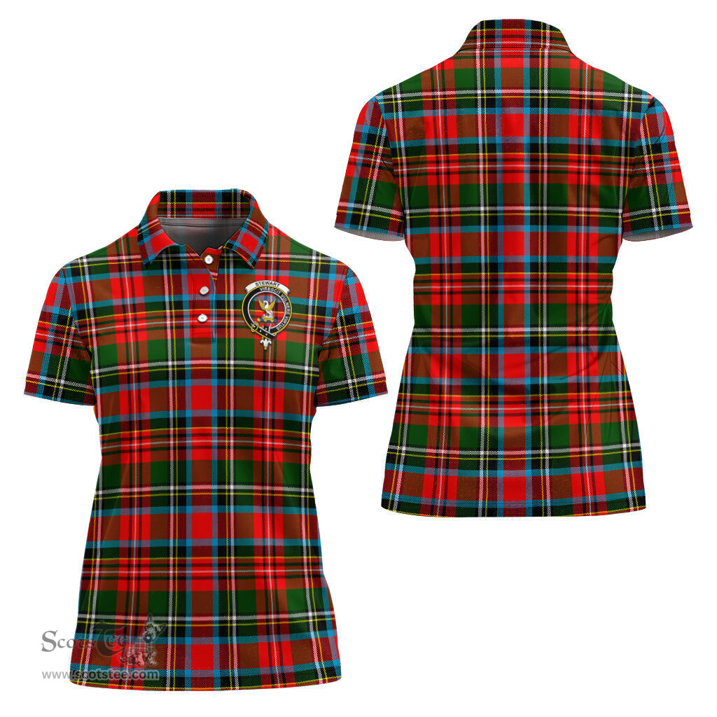 Scottish Stewart Royal Clan Tartan Polo Shirt with Family Crest For Women, Women's Scottish Polo Shirt Scottish Plaid Tartan Plaid - ScotsTee - scotstee.com