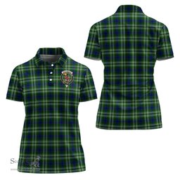 Scottish Spottiswood Clan Tartan Polo Shirt with Family Crest For Women, Women's Scottish Polo Shirt Scottish Plaid Tartan Plaid - ScotsTee - scotstee.com