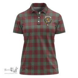 Scottish MacGregor Hunting Ancient Clan Tartan Polo Shirt with Family Crest For Women, Women's Scottish Polo Shirt Scottish Plaid Tartan Plaid - ScotsTee - scotstee.com