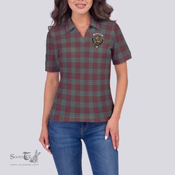 Scottish MacGregor Hunting Ancient Clan Tartan Polo Shirt with Family Crest For Women, Women's Scottish Polo Shirt Scottish Plaid Tartan Plaid - ScotsTee - scotstee.com