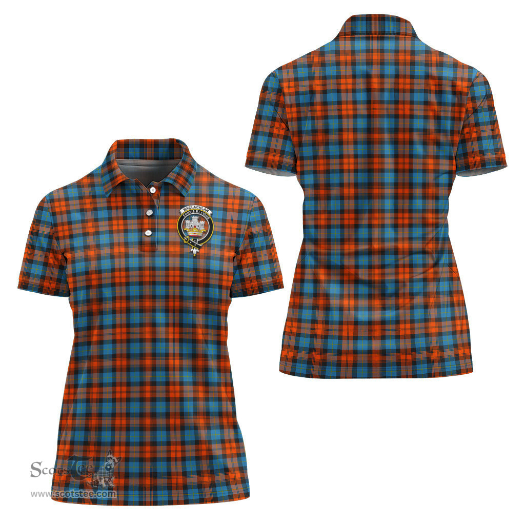 Scottish MacLachlan Ancient Clan Tartan Polo Shirt with Family Crest For Women, Women's Scottish Polo Shirt Scottish Plaid Tartan Plaid - ScotsTee - scotstee.com