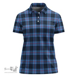 Scottish MacKay Blue Clan Tartan Polo Shirt For Women, Women's Scottish Polo Shirt Scottish Plaid Tartan Plaid - ScotsTee - scotstee.com