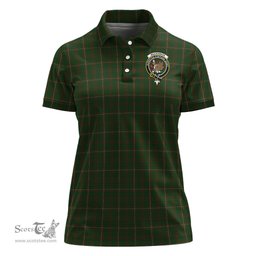 Scottish MacKinnon Hunting Clan Tartan Polo Shirt with Family Crest For Women, Women's Scottish Polo Shirt Scottish Plaid Tartan Plaid - ScotsTee - scotstee.com