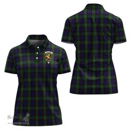 Scottish Nicolson Green Hunting Clan Tartan Polo Shirt with Family Crest For Women, Women's Scottish Polo Shirt Scottish Plaid Tartan Plaid - ScotsTee - scotstee.com