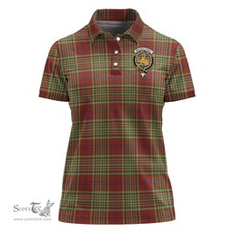 Scottish MacGillivray Hunting Ancient Clan Tartan Polo Shirt with Family Crest For Women, Women's Scottish Polo Shirt Scottish Plaid Tartan Plaid - ScotsTee - scotstee.com