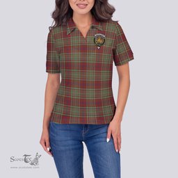 Scottish MacGillivray Hunting Ancient Clan Tartan Polo Shirt with Family Crest For Women, Women's Scottish Polo Shirt Scottish Plaid Tartan Plaid - ScotsTee - scotstee.com