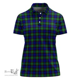 Scottish Sempill Modern Clan Tartan Polo Shirt For Women, Women's Scottish Polo Shirt Scottish Plaid Tartan Plaid - ScotsTee - scotstee.com