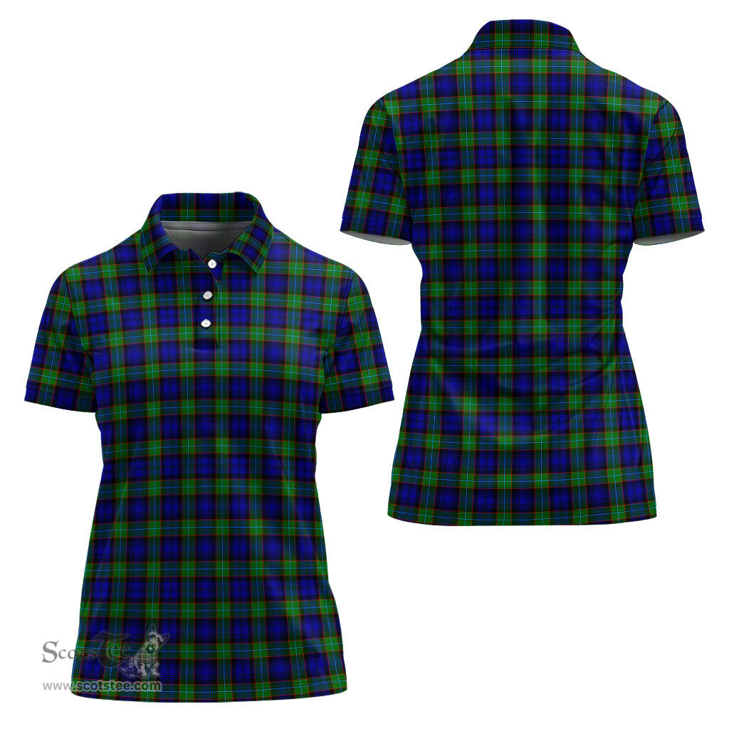 Scottish Sempill Modern Clan Tartan Polo Shirt For Women, Women's Scottish Polo Shirt Scottish Plaid Tartan Plaid - ScotsTee - scotstee.com