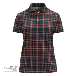 Scottish MacFarlane Hunting Modern Clan Tartan Polo Shirt For Women, Women's Scottish Polo Shirt Scottish Plaid Tartan Plaid - ScotsTee - scotstee.com