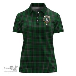Scottish MacLean of Duart Hunting Clan Tartan Polo Shirt with Family Crest For Women, Women's Scottish Polo Shirt Scottish Plaid Tartan Plaid - ScotsTee - scotstee.com