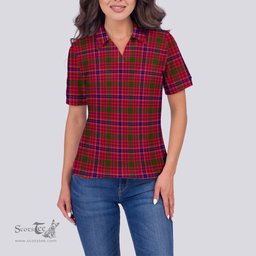 Scottish MacRow Clan Tartan Polo Shirt For Women, Women's Scottish Polo Shirt Scottish Plaid Tartan Plaid - ScotsTee - scotstee.com