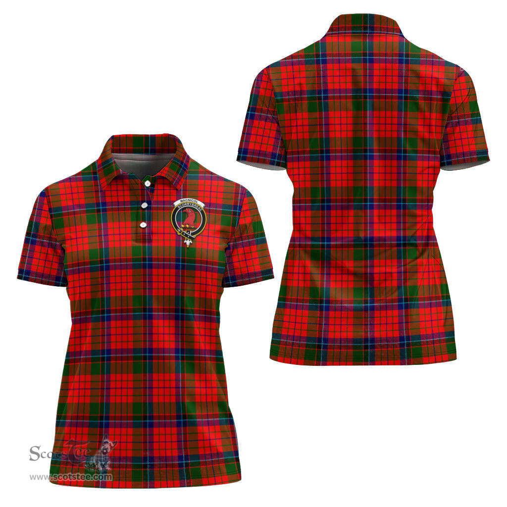 Scottish MacNicol of Scorrybreac Clan Tartan Polo Shirt with Family Crest For Women, Women's Scottish Polo Shirt Scottish Plaid Tartan Plaid - ScotsTee - scotstee.com