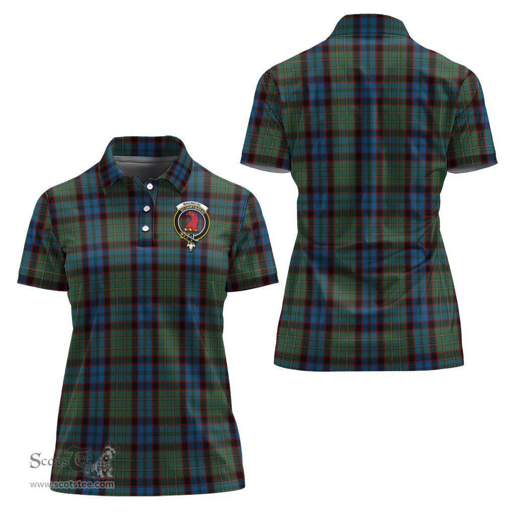 Scottish MacNicol Hunting Clan Tartan Polo Shirt with Family Crest For Women, Women's Scottish Polo Shirt Scottish Plaid Tartan Plaid - ScotsTee - scotstee.com