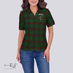 Scottish Maxwell Hunting Clan Tartan Polo Shirt with Family Crest For Women, Women's Scottish Polo Shirt Scottish Plaid Tartan Plaid - ScotsTee - scotstee.com