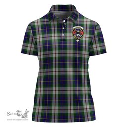 Scottish MacLeod Of Californian Clan Tartan Polo Shirt with Family Crest For Women, Women's Scottish Polo Shirt Scottish Plaid Tartan Plaid - ScotsTee - scotstee.com
