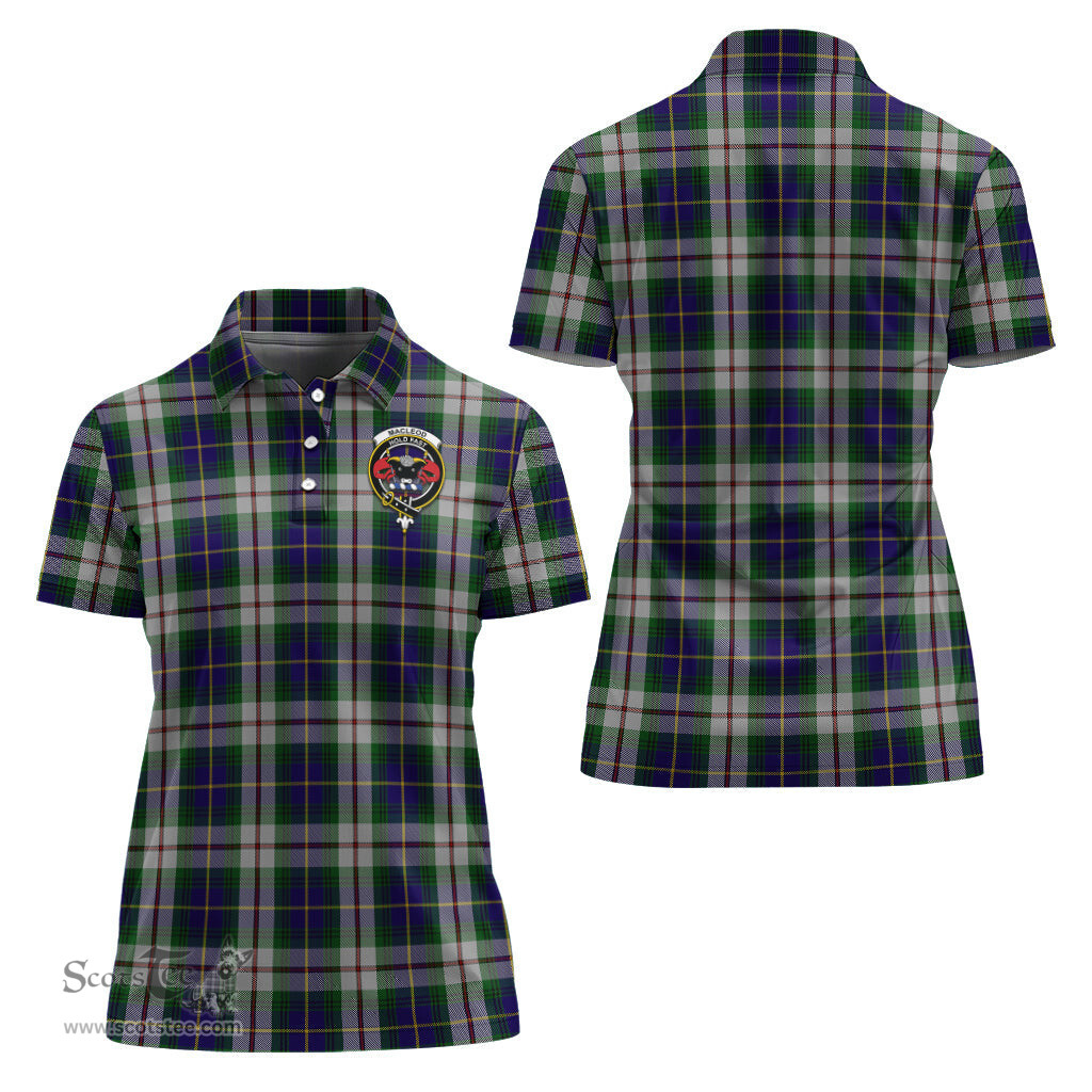Scottish MacLeod Of Californian Clan Tartan Polo Shirt with Family Crest For Women, Women's Scottish Polo Shirt Scottish Plaid Tartan Plaid - ScotsTee - scotstee.com