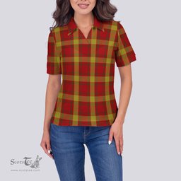 Scottish Maguire Modern Clan Tartan Polo Shirt For Women, Women's Scottish Polo Shirt Scottish Plaid Tartan Plaid - ScotsTee - scotstee.com