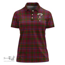 Scottish MacRae Red Clan Tartan Polo Shirt with Family Crest For Women, Women's Scottish Polo Shirt Scottish Plaid Tartan Plaid - ScotsTee - scotstee.com