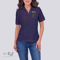 Scottish MacLaine of Lochbuie Clan Tartan Polo Shirt with Family Crest For Women, Women's Scottish Polo Shirt Scottish Plaid Tartan Plaid - ScotsTee - scotstee.com