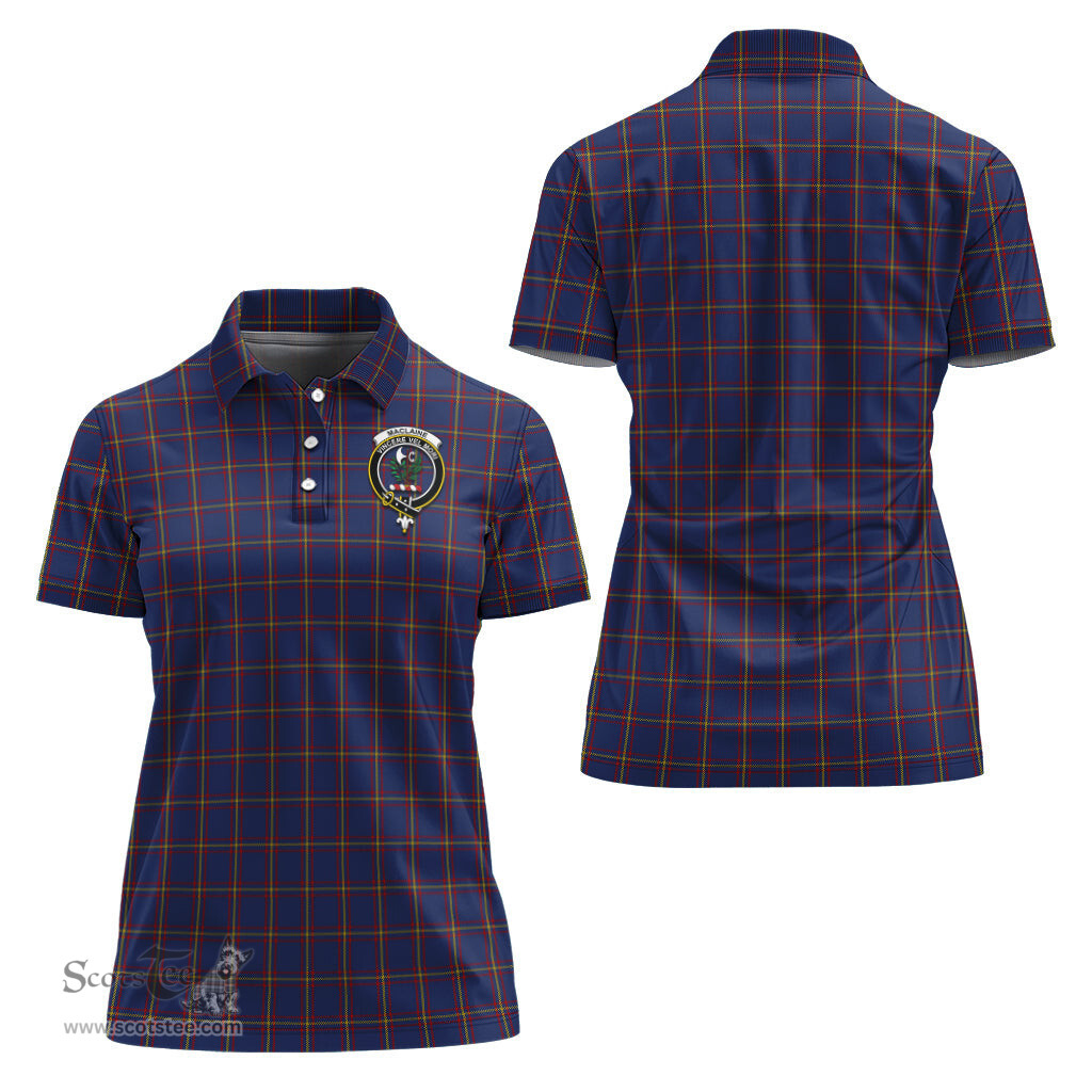 Scottish MacLaine of Lochbuie Clan Tartan Polo Shirt with Family Crest For Women, Women's Scottish Polo Shirt Scottish Plaid Tartan Plaid - ScotsTee - scotstee.com