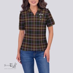 Scottish MacKay of Strathnaver Clan Tartan Polo Shirt with Family Crest For Women, Women's Scottish Polo Shirt Scottish Plaid Tartan Plaid - ScotsTee - scotstee.com