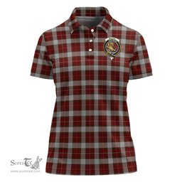 Scottish MacFie Dress Clan Tartan Polo Shirt with Family Crest For Women, Women's Scottish Polo Shirt Scottish Plaid Tartan Plaid - ScotsTee - scotstee.com