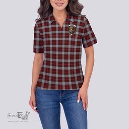 Scottish MacFie Dress Clan Tartan Polo Shirt with Family Crest For Women, Women's Scottish Polo Shirt Scottish Plaid Tartan Plaid - ScotsTee - scotstee.com