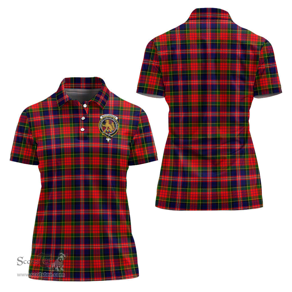 Scottish MacPherson Modern Clan Tartan Polo Shirt with Family Crest For Women, Women's Scottish Polo Shirt Scottish Plaid Tartan Plaid - ScotsTee - scotstee.com