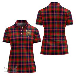 Scottish MacPherson Modern Clan Tartan Polo Shirt with Family Crest For Women, Women's Scottish Polo Shirt Scottish Plaid Tartan Plaid - ScotsTee - scotstee.com