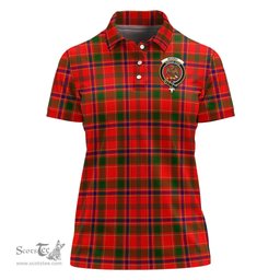 Scottish Munro Modern Clan Tartan Polo Shirt with Family Crest For Women, Women's Scottish Polo Shirt Scottish Plaid Tartan Plaid - ScotsTee - scotstee.com
