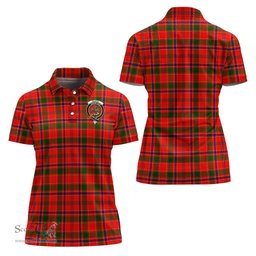 Scottish Munro Modern Clan Tartan Polo Shirt with Family Crest For Women, Women's Scottish Polo Shirt Scottish Plaid Tartan Plaid - ScotsTee - scotstee.com