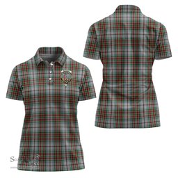 Scottish MacBain Dress Clan Tartan Polo Shirt with Family Crest For Women, Women's Scottish Polo Shirt Scottish Plaid Tartan Plaid - ScotsTee - scotstee.com