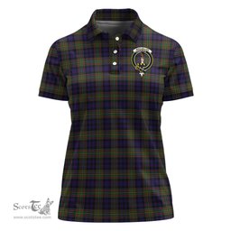 Scottish MacLellan Clan Tartan Polo Shirt with Family Crest For Women, Women's Scottish Polo Shirt Scottish Plaid Tartan Plaid - ScotsTee - scotstee.com