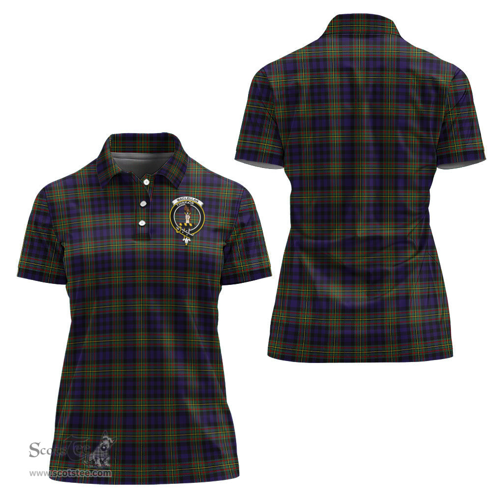 Scottish MacLellan Clan Tartan Polo Shirt with Family Crest For Women, Women's Scottish Polo Shirt Scottish Plaid Tartan Plaid - ScotsTee - scotstee.com