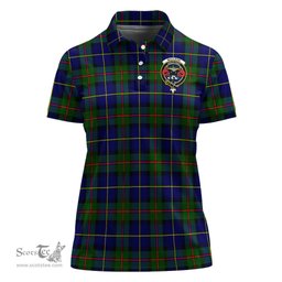 Scottish MacLeod of Harris Modern Clan Tartan Polo Shirt with Family Crest For Women, Women's Scottish Polo Shirt Scottish Plaid Tartan Plaid - ScotsTee - scotstee.com