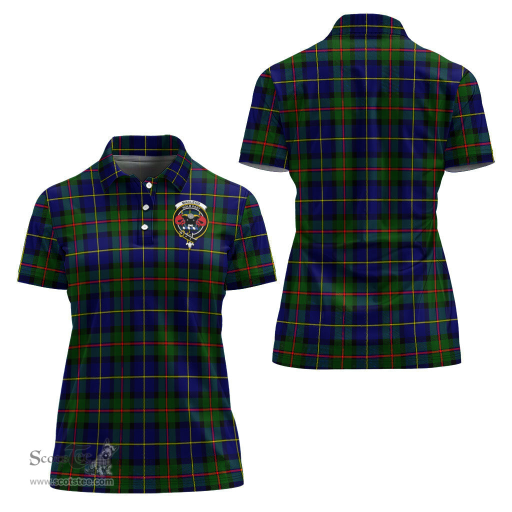 Scottish MacLeod of Harris Modern Clan Tartan Polo Shirt with Family Crest For Women, Women's Scottish Polo Shirt Scottish Plaid Tartan Plaid - ScotsTee - scotstee.com