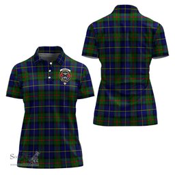 Scottish MacLeod of Harris Modern Clan Tartan Polo Shirt with Family Crest For Women, Women's Scottish Polo Shirt Scottish Plaid Tartan Plaid - ScotsTee - scotstee.com