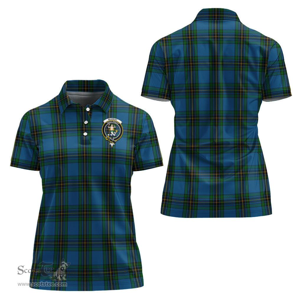 Scottish Murray of Elibank Clan Tartan Polo Shirt with Family Crest For Women, Women's Scottish Polo Shirt Scottish Plaid Tartan Plaid - ScotsTee - scotstee.com