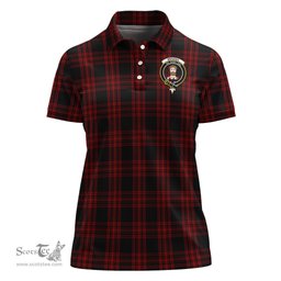 Scottish Menzies Hunting Clan Tartan Polo Shirt with Family Crest For Women, Women's Scottish Polo Shirt Scottish Plaid Tartan Plaid - ScotsTee - scotstee.com