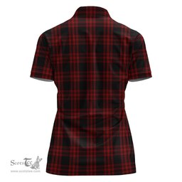 Scottish Menzies Hunting Clan Tartan Polo Shirt with Family Crest For Women, Women's Scottish Polo Shirt Scottish Plaid Tartan Plaid - ScotsTee - scotstee.com