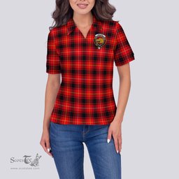 Scottish MacIver Modern Clan Tartan Polo Shirt with Family Crest For Women, Women's Scottish Polo Shirt Scottish Plaid Tartan Plaid - ScotsTee - scotstee.com