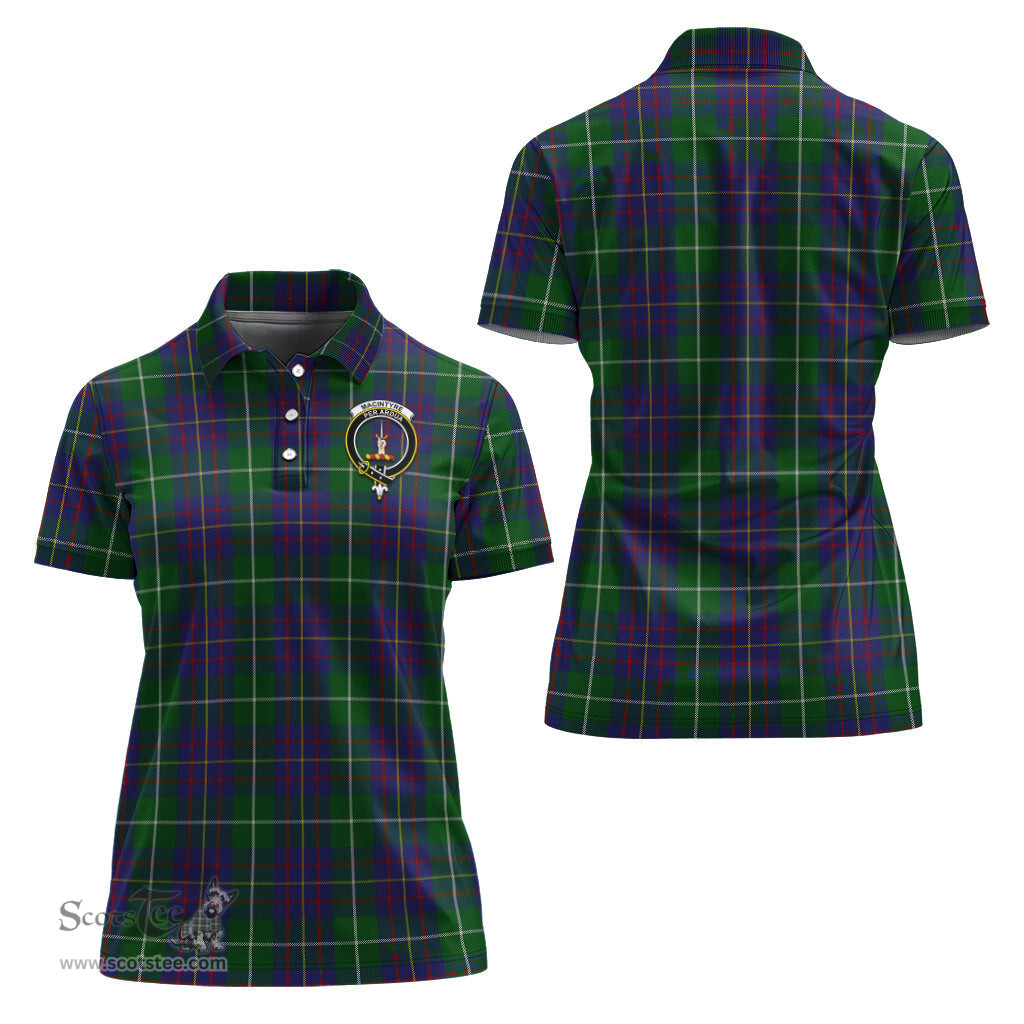 Scottish MacIntyre Inglis Clan Tartan Polo Shirt with Family Crest For Women, Women's Scottish Polo Shirt Scottish Plaid Tartan Plaid - ScotsTee - scotstee.com