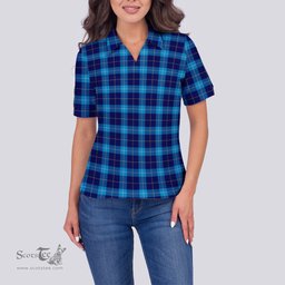 Scottish McKerrell Clan Tartan Polo Shirt For Women, Women's Scottish Polo Shirt Scottish Plaid Tartan Plaid - ScotsTee - scotstee.com